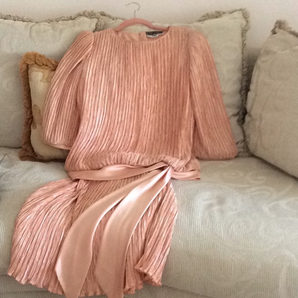 2 piece dress peach color